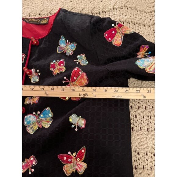 Allure Butterfly Embroidered Jacket‎ WOMEN'S SIZE S S - Picture 12 of 16